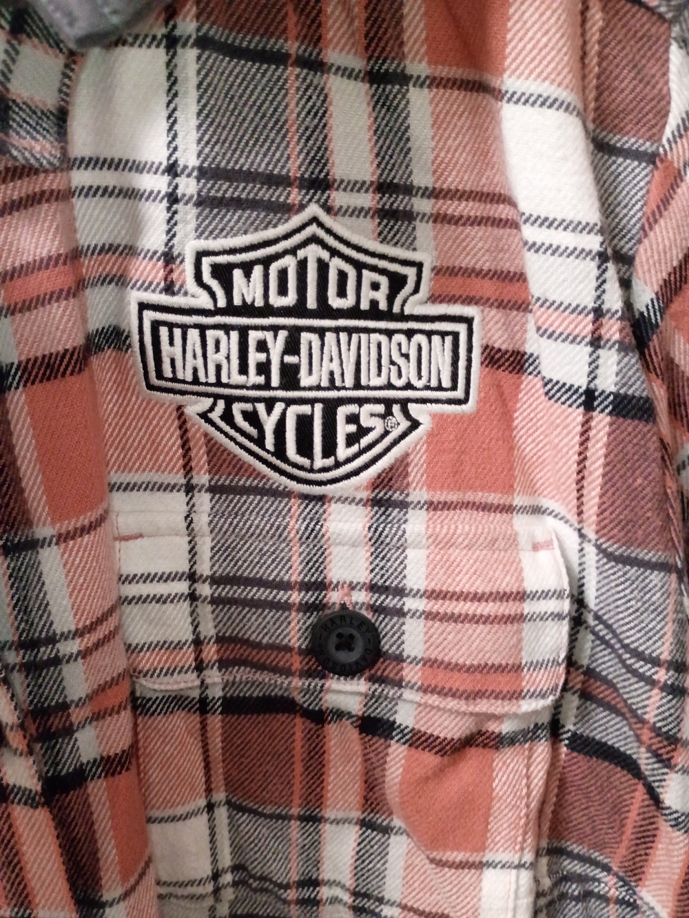 Harley-Davidson Rose Pink Plaid Hooded Utility Jacket - Picture 10 of 13